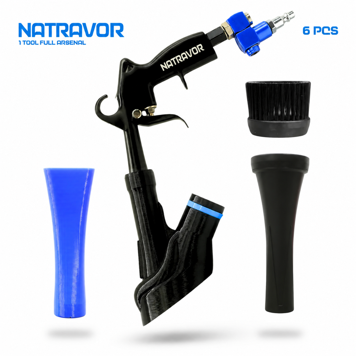 NATRAVOR Complete Full‑Size 6‑Piece Modular Car Detailing Air Tool Kit 🚗💨