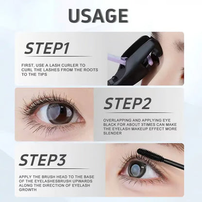 Luxlue 24H Waterproof Volumizing Mascara – Long-Lasting Thick & Defined Lashes, Smudge-Proof & Sweat-Proof Lash Lift Effect