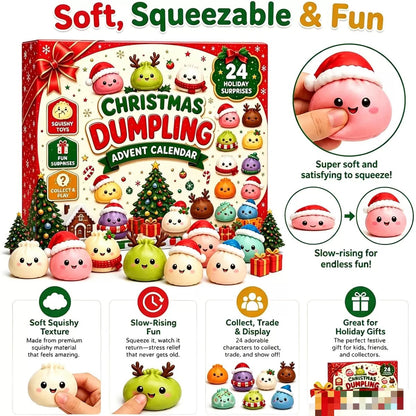 🎄 Christmas Advent Calendar 2026 – 24-Day Countdown with Mini Dumpling Squishy Toys