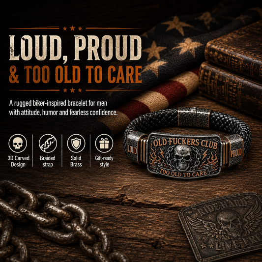 💀 OLD FUCKERS CLUBTM Skull Bracelet – A Badge for Men Who’ve Earned Every Scar & Story