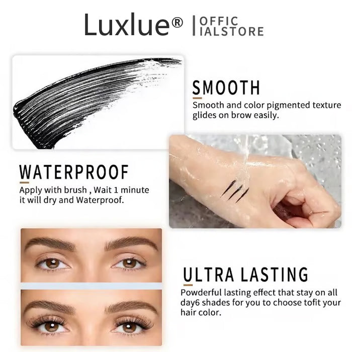 Luxlue 24H Waterproof Volumizing Mascara – Long-Lasting Thick & Defined Lashes, Smudge-Proof & Sweat-Proof Lash Lift Effect
